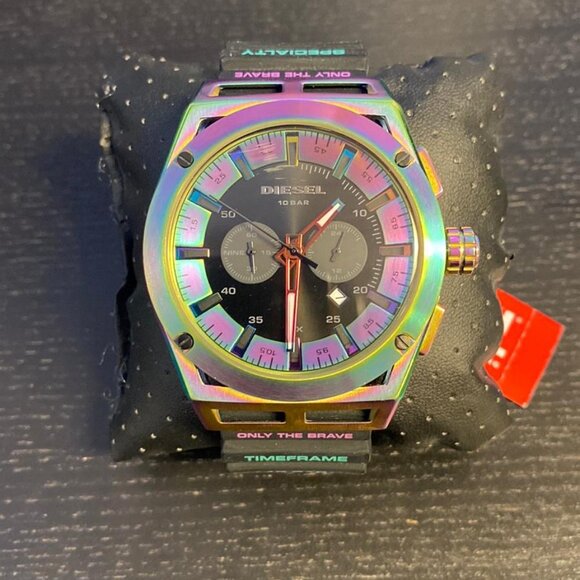 Diesel Men's Timeframe Chronograph Black Silicone MultiColor Watch - Picture 1 of 5